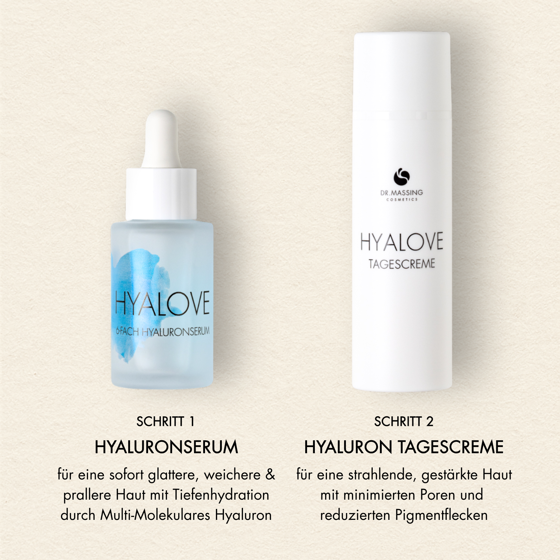 Anwendungsschritte des Hyalove Day Glow Duo