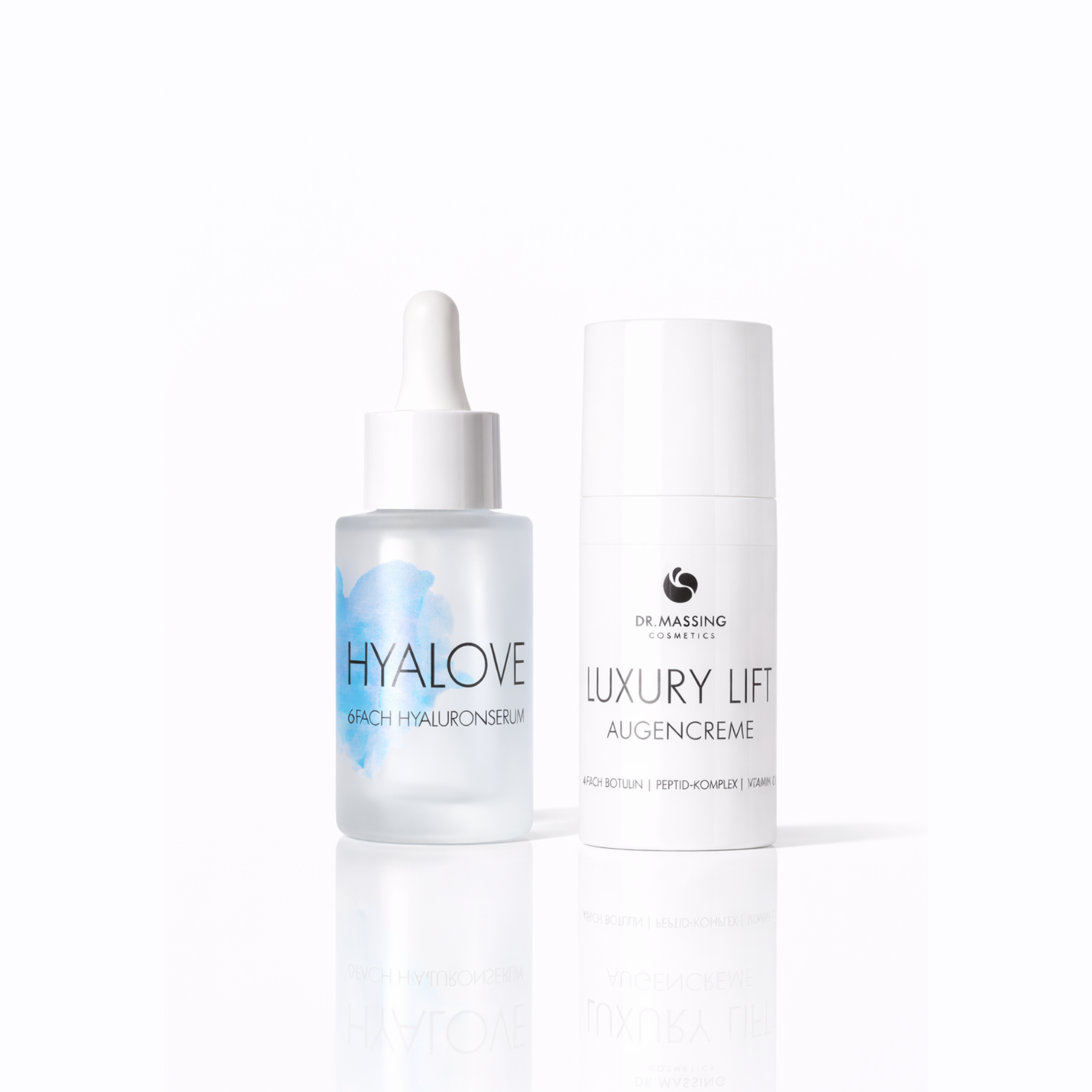 Hyalove 6-fach Hyaluronserum und Luxury Lift Augencreme – Hyaluron Serum und Botox Like Augenpflege