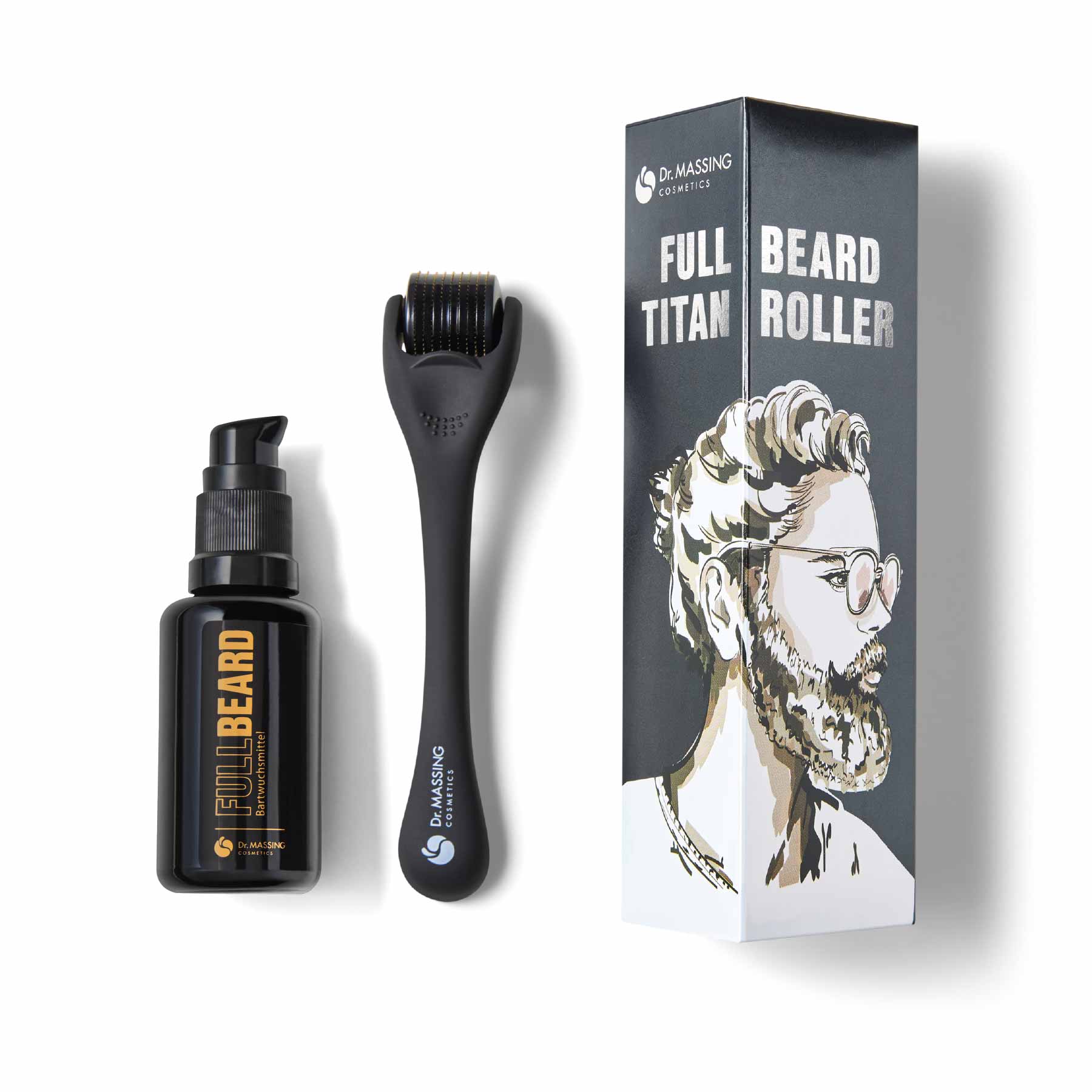 Dr Massing Bartserum Set mit Bartroller und Fullbeard Bartserum
