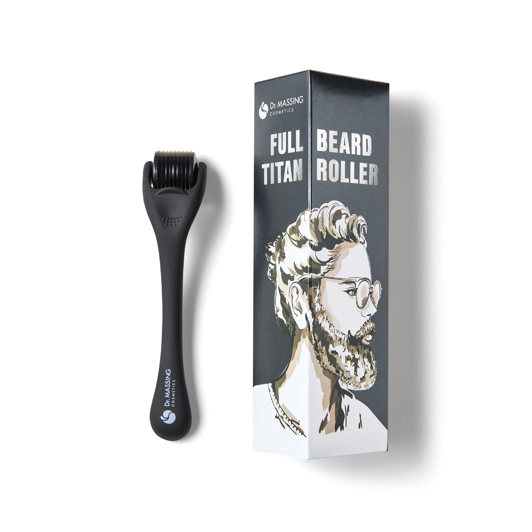 Freisteller Dr. Massing FullBeard Titan Bartroller Bartwachstum fördern Detailansicht Verpackung