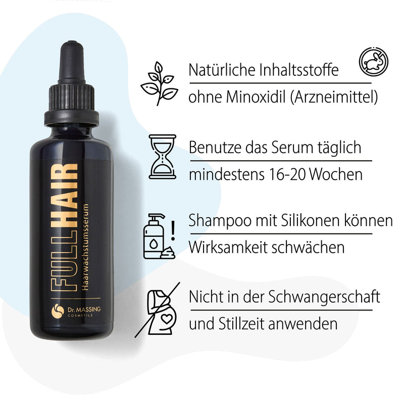 Dr. Massing FullHair Haarwuchsmittel schwarze Flasche Pipette natürliches Haarwuchs fördern Details Vorteile Anwendung 02