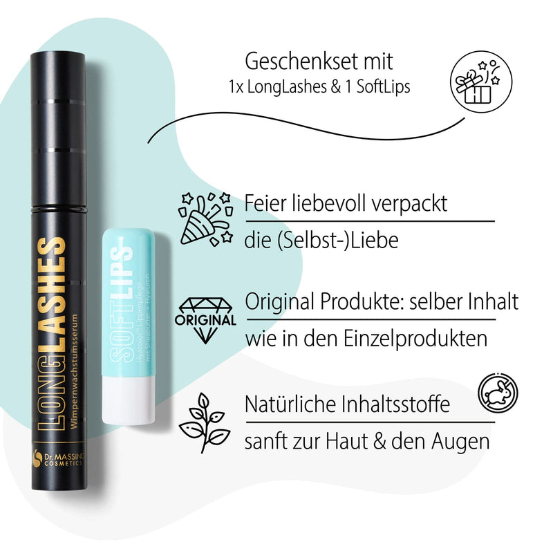 Dr. Massing Geschenkbox Love Edition LongLashes Wimpernserum und Hyaluron Lippenpflege Details Vorteile Übersicht 01