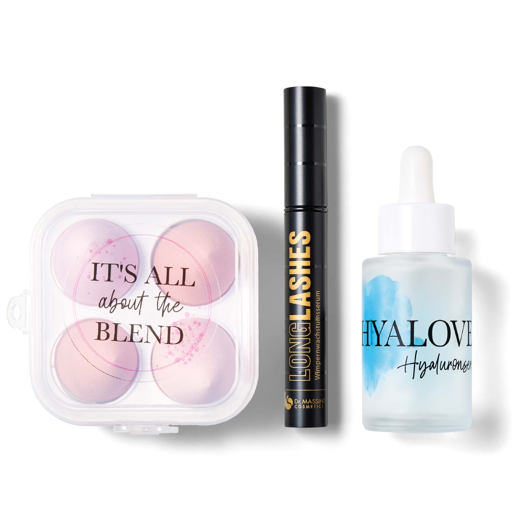 Dr. Massing Beauty Set Hyalove Serum Wimpernserum LongLashes Makeup Eier Detail Ansicht