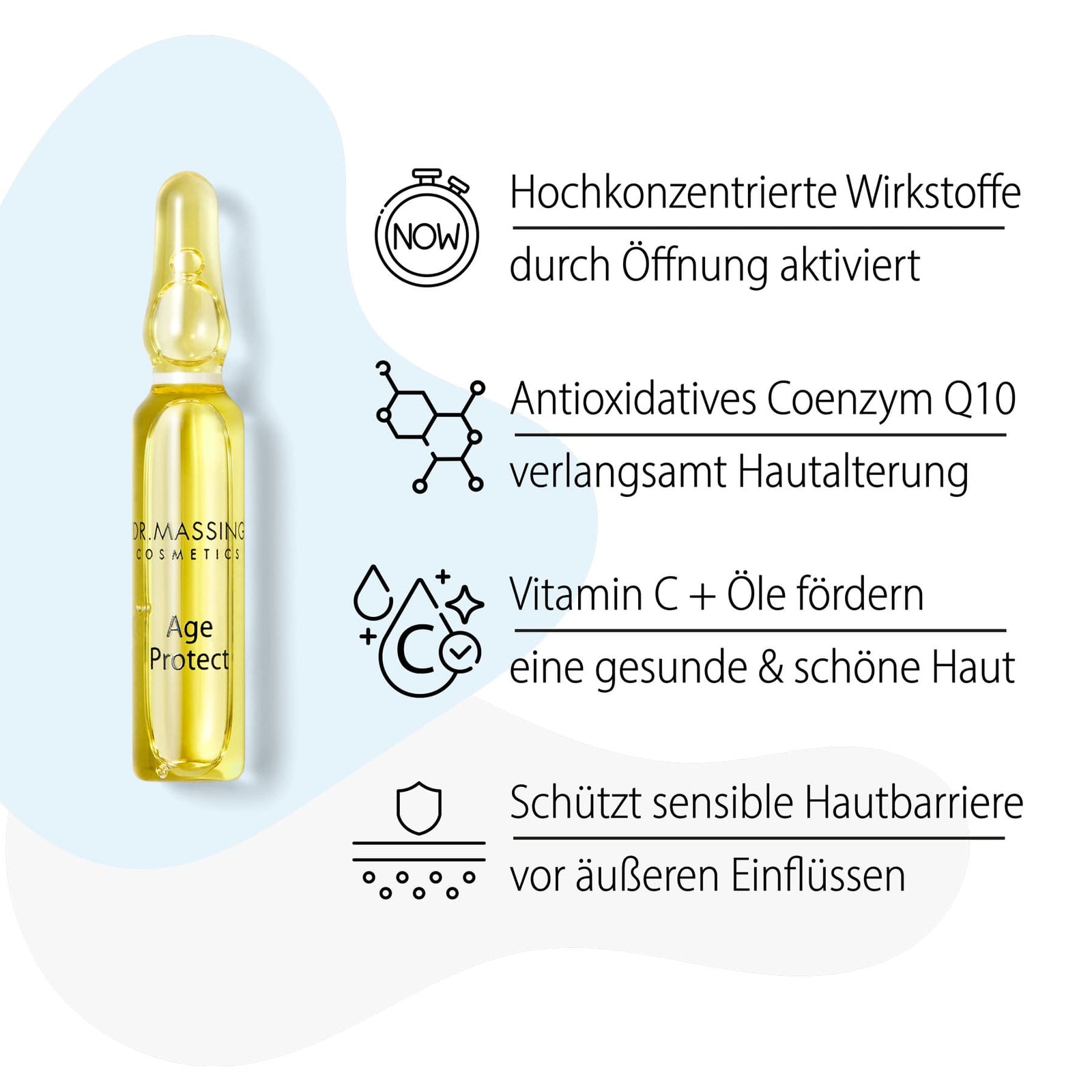 Dr. Massing Age Protect Ampullen Q10 + Vitamin C + Anti-Aging Details Vorteile Übersicht 01