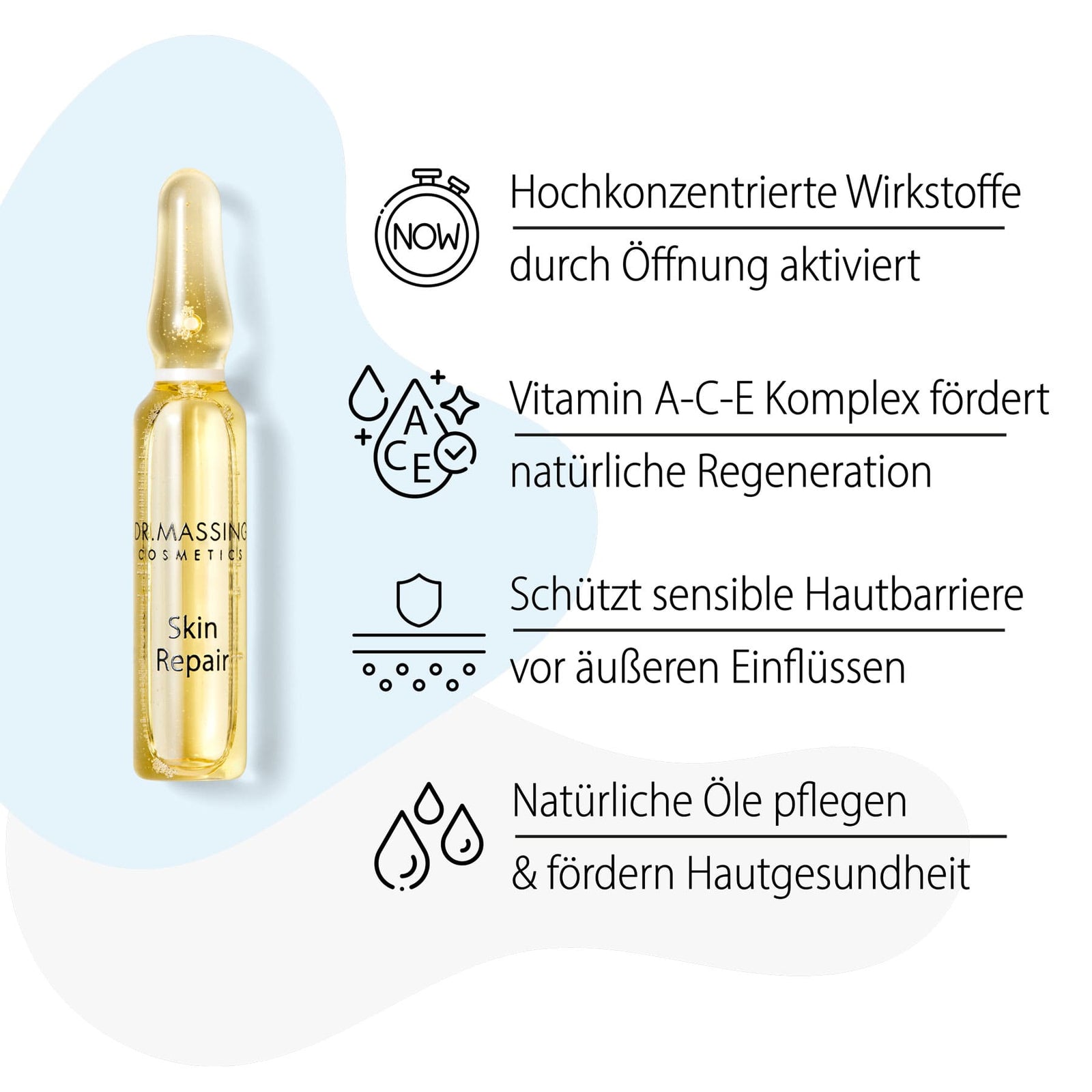 Dr. Massing Skin Repair Ampullen Vitamin ACE + Regeneration Details Vorteile Übersicht 01