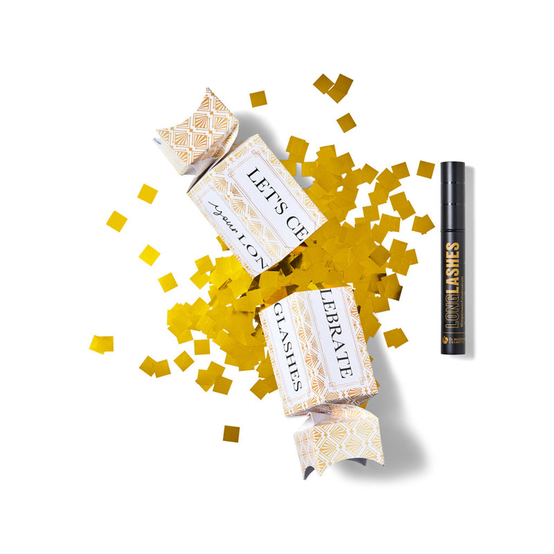 Dr. Massing Knallbonbon weiß LongLashes Special Edition Geschenkbox Konfetti gold Freisteller